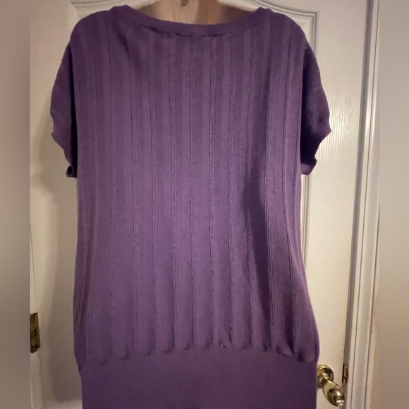 Cyrus Purple Dolman Short Sleeve Sweater Size XL - Picture 3 of 6